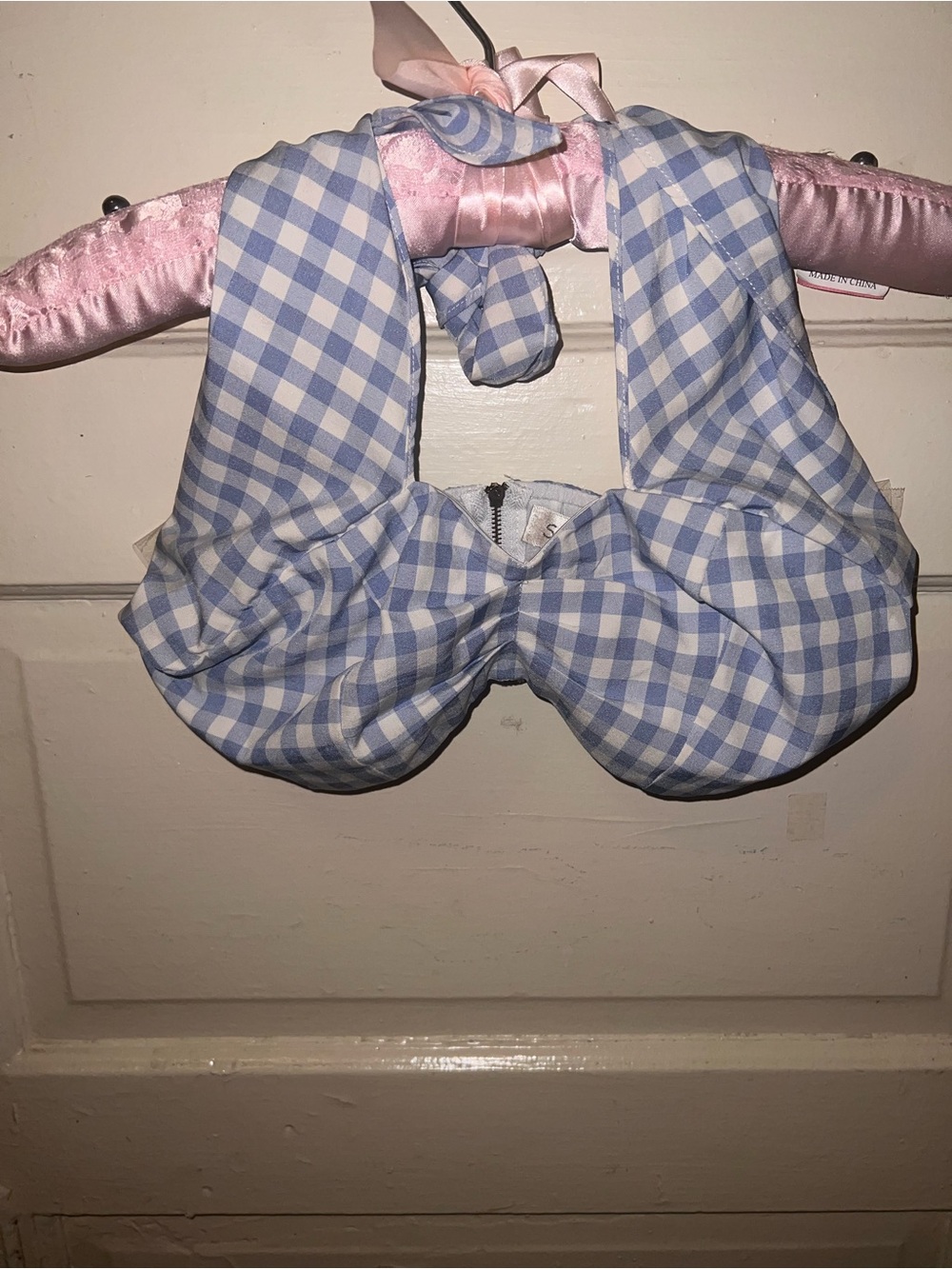 Sweet Pea Blue and White Gingham Crop Top